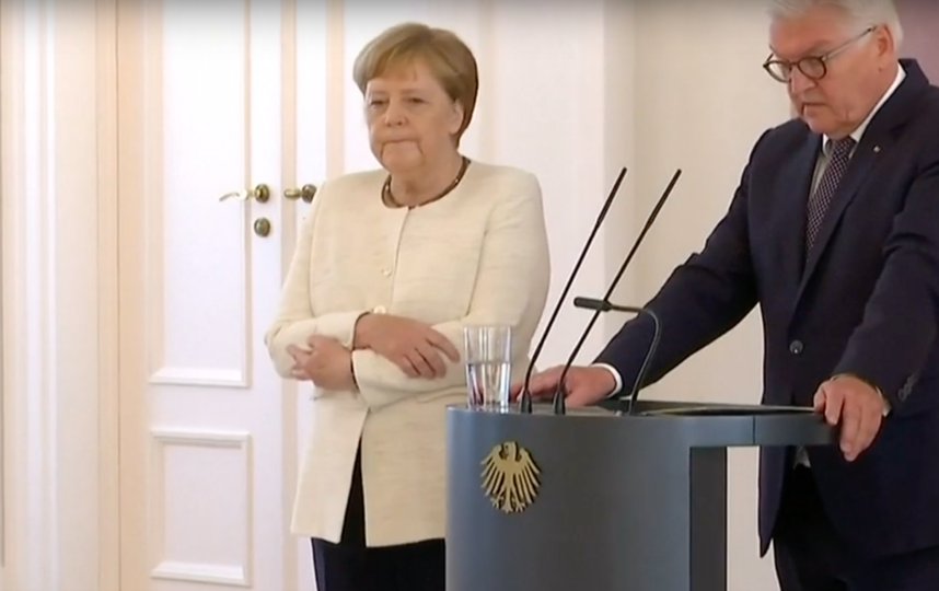 Ангела Меркель на встрече с президентом ФРГ. Фото Скриншот/ euronews (Türkçe), Скриншот Youtube