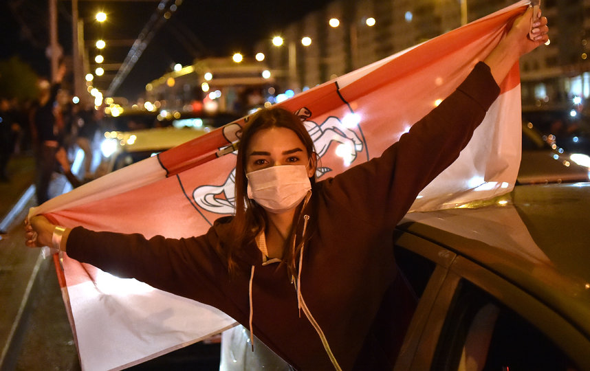 Фото с акции протеста в Белоруссии. Фото AFP