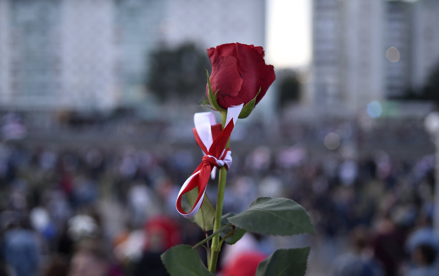 Фото с акции протеста в Белоруссии. Фото AFP