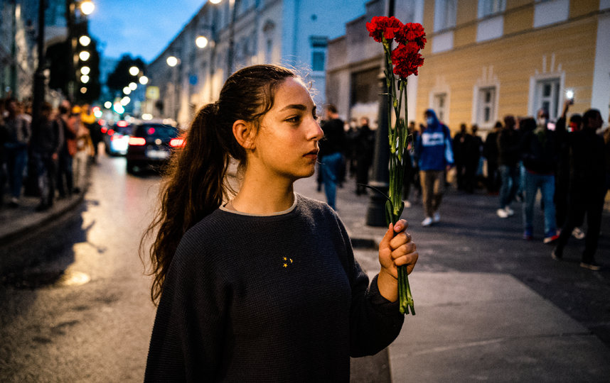 Фото с акции протеста в Белоруссии. Фото AFP
