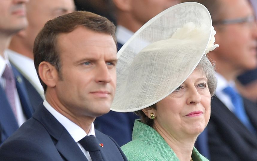 Эммануэль Макрон и Тереза Мэй. Фото AFP
