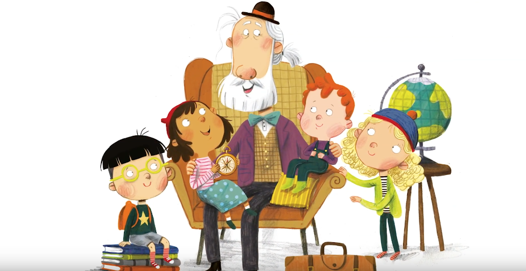 Грэндюд и его внуки. Фото скриншот youtube Random House Kids