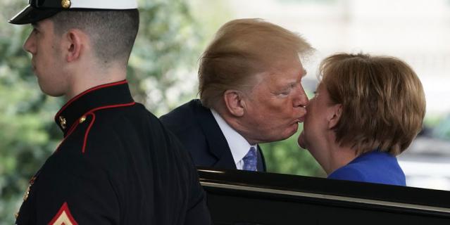 Дональд Трамп и Ангела Меркель.