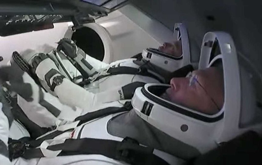 Кадр прямой трансляции запуска корабля Crew Dragon. Фото Twitter, скриншот @VidaSimpsonMX