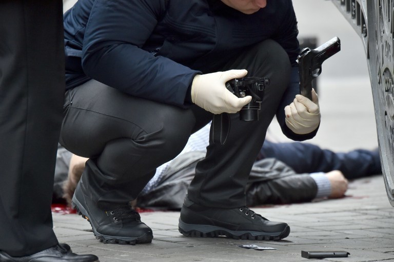 Кадры с места убийства Дениса Вороненкова. Фото AFP