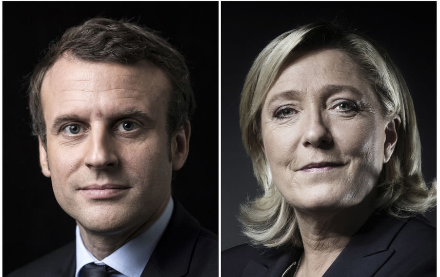 В лидеры на выборах президента Франции вышли Макрон и Ле Пен