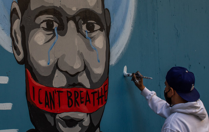 В Лос-Анджелесе появилось граффити, посвященное Джорджу Флойду