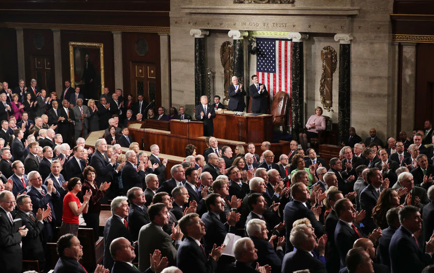 Выступление Дональда Трампа перед Конгрессом. Фото Getty