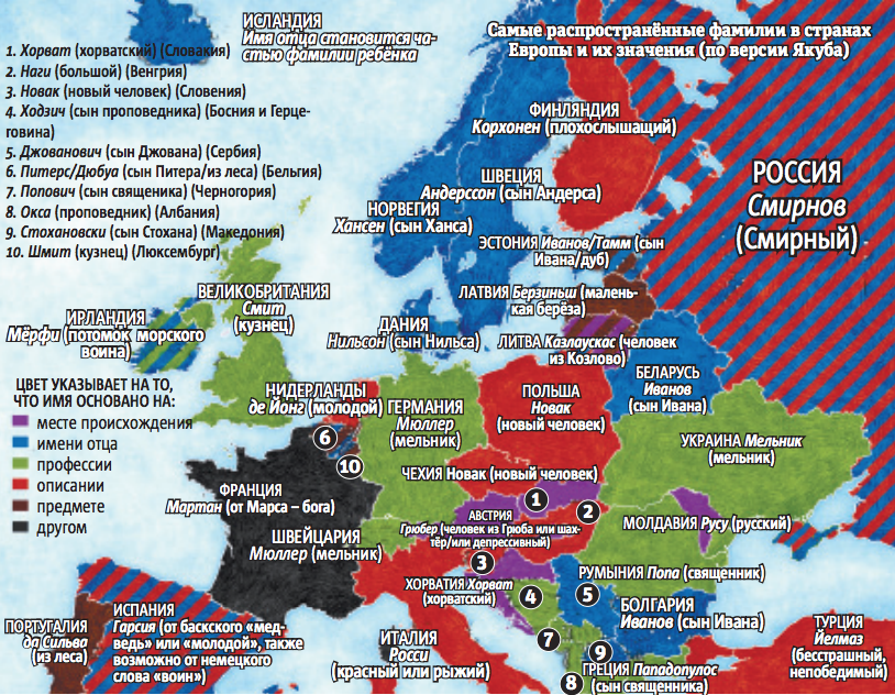 В языках какого региона часто. Самые распространенные фамилии. Самые распространенные фамилии в Европе. Карта самых распространенных фамилий. Распространение фамилий в России.