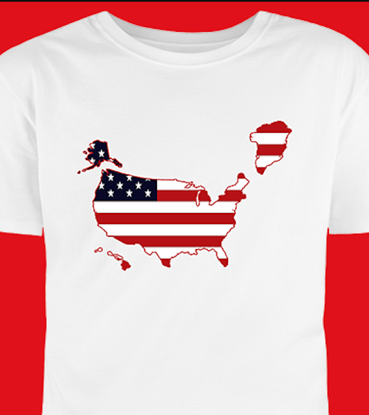 В США появились в продаже футболки с "американской" Гренландией