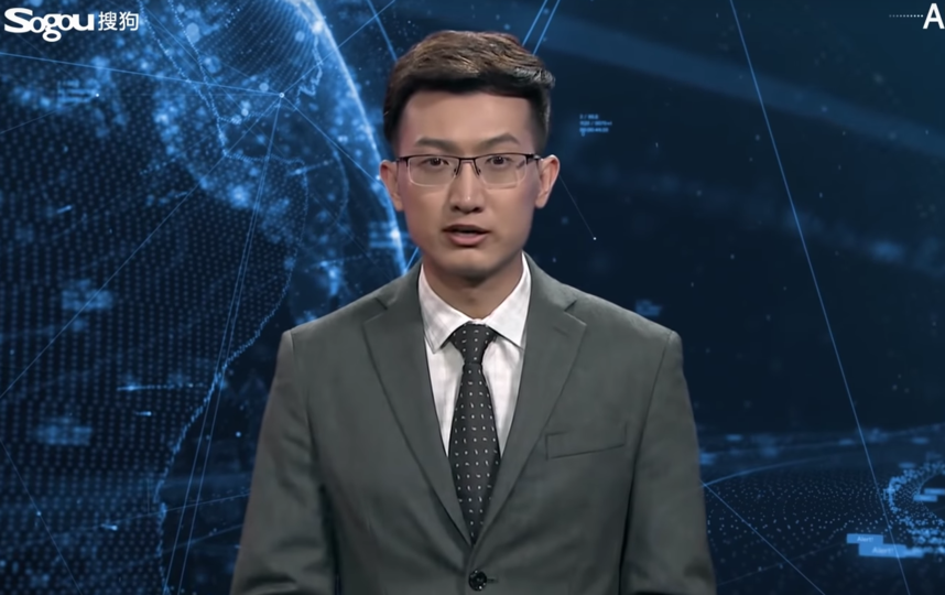Виртуальный ведущий провёл первый эфир на китайском телевидении. Видео