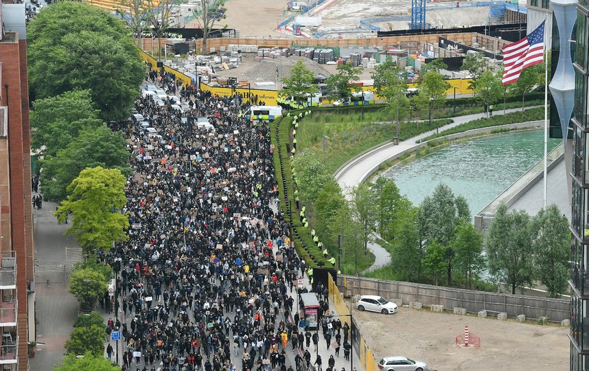 В столице Великобритании прошли протесты, вызванные смертью афроамериканца Джорджа Флойда в Миннеаполисе. Фото AFP