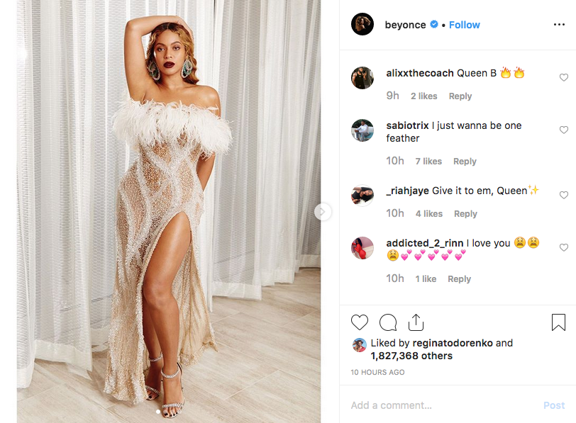 Бейонсе. Фото скриншот @beyonce