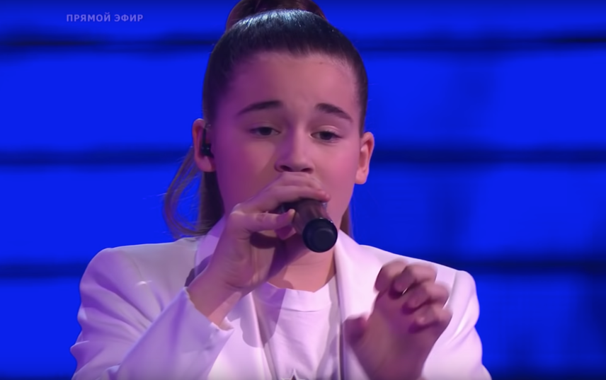 Выступление Микеллы Абрамовой на конкурсе "Голос.Дети". Фото Скриншот/The Voice Kids Russia/Голос Дети