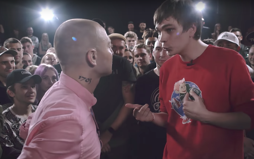 Рэпер Оксимирон и Гнойный, версус-батл. Фото Скриншот Youtube