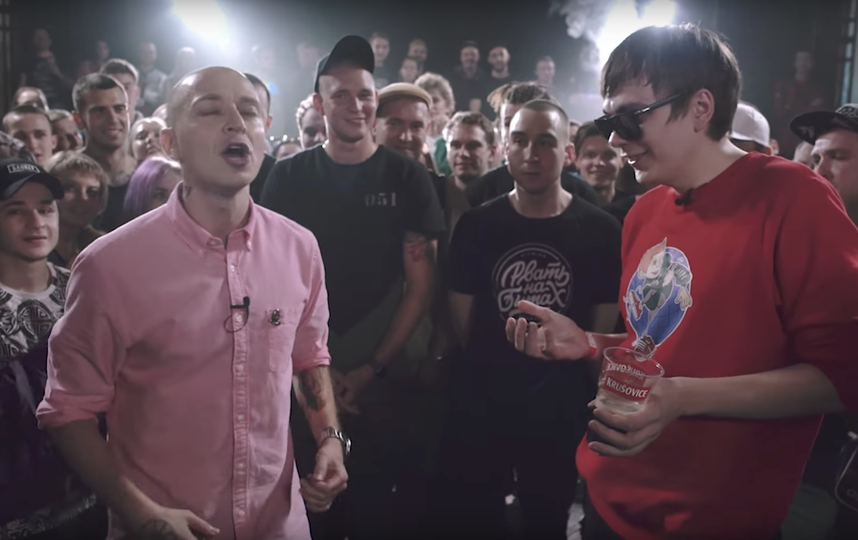 Рэпер Оксимирон и Гнойный, версус-батл. Фото Скриншот Youtube