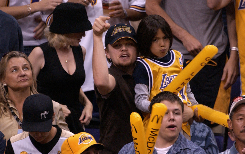 Леонардо Ди Каприо на игре "Лейкерс". Фото Getty