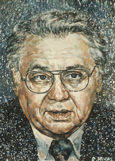 Репродукция картины "Портрет Олега Табакова". Художник Никас Сафронов, 1996-й год. Фото РИА Новости