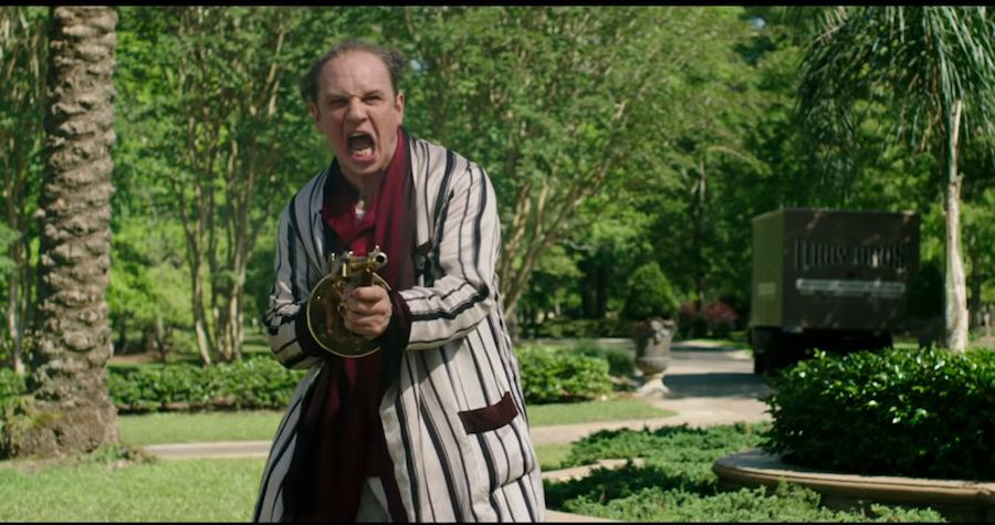 Загримированный Том Харди в роли Аль Капоне. Фото кадр из фильма