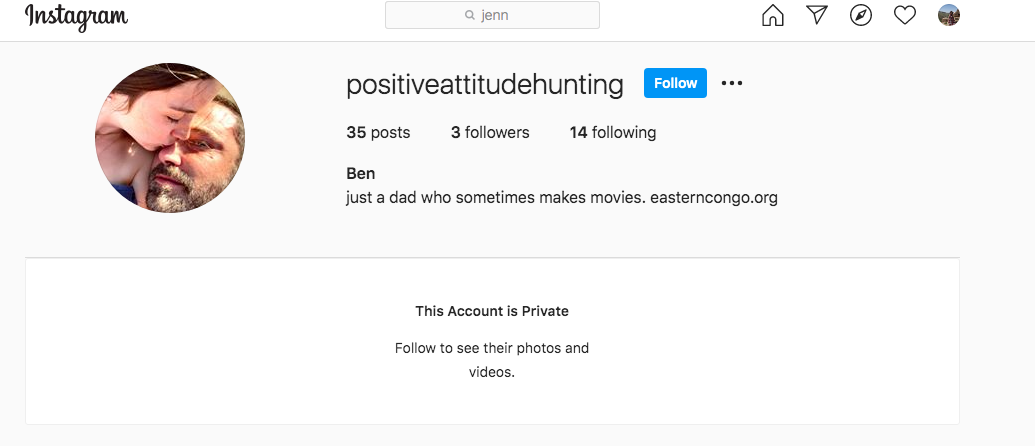 Скриншот с тайного аккаунта Бена Аффлека. Фото www.instagram.com/positiveattitudehunting/, "Metro"