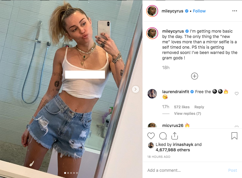 Майли Сайрус. Фото скриншот instagram.com/mileycyrus/?hl=ru