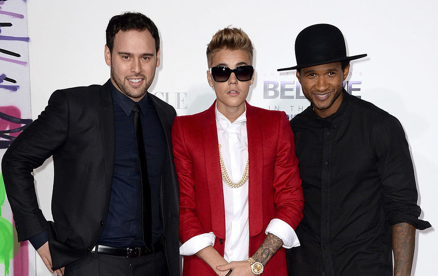 Джастин Бибер, Скутер Браун и Ашер. Фото Getty
