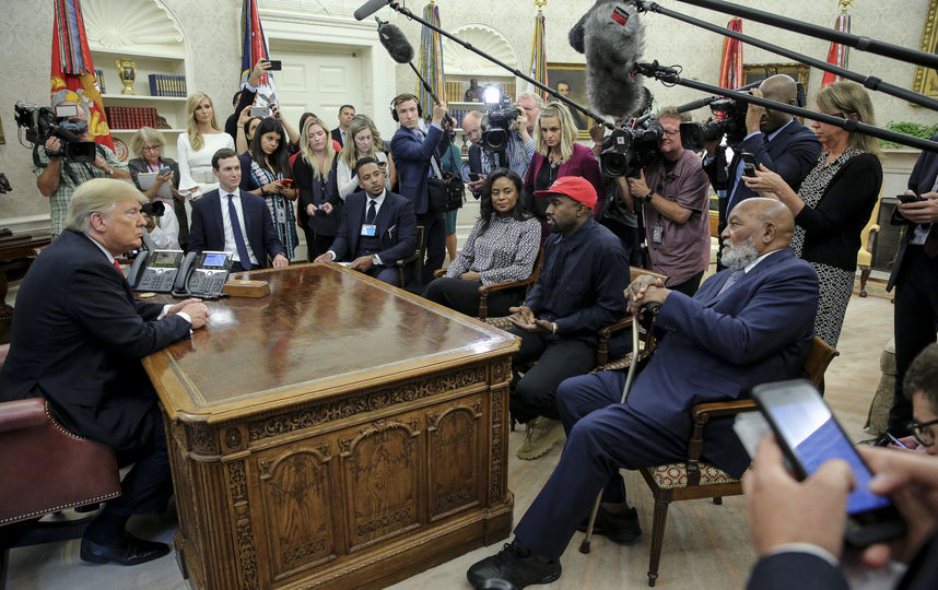 Встреча Канье Уэста и Дональда Трампа. Фото Getty