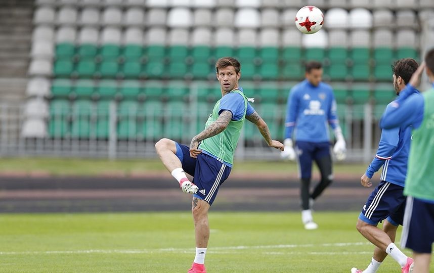 Тренировка сборной России перед матчем со сборной Чили. Фото РФС