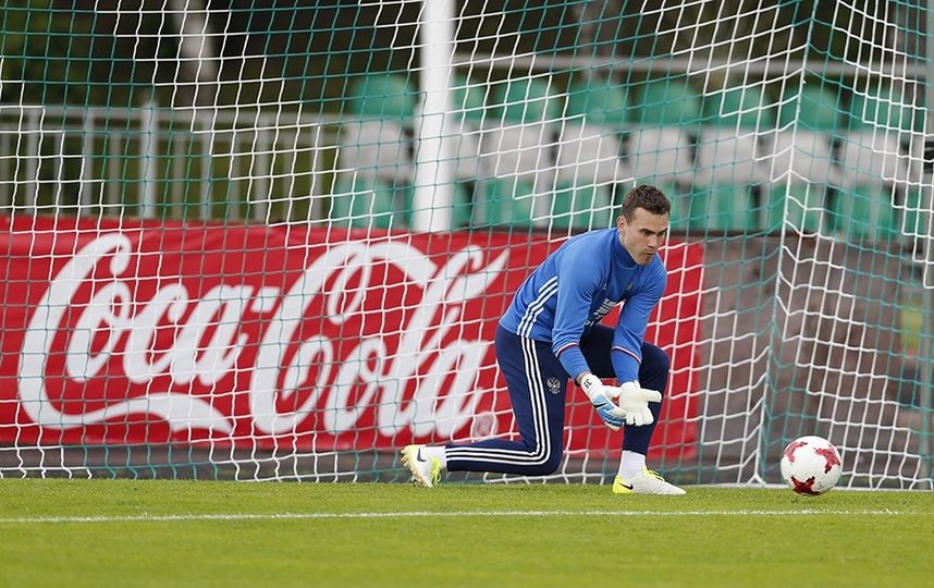 Тренировка сборной России перед матчем со сборной Чили. Фото РФС