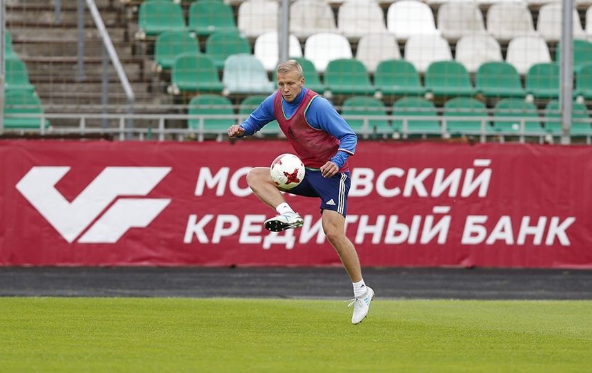 Тренировка сборной России перед матчем со сборной Чили. Фото РФС