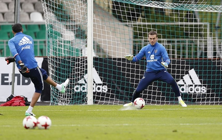 Тренировка сборной России перед матчем со сборной Чили. Фото РФС