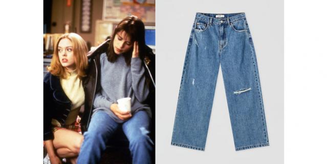 Кадр из фильма “Крик” (1996) / Джинсы-кюлоты Pull&Bear (1799 руб.).