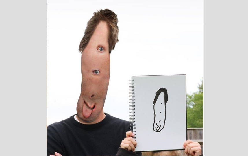 Это портрет самого Тома Кёртиса, который нарисовал его сын Эл в 3 года. Фото Instagram: @thingsihavedrawn