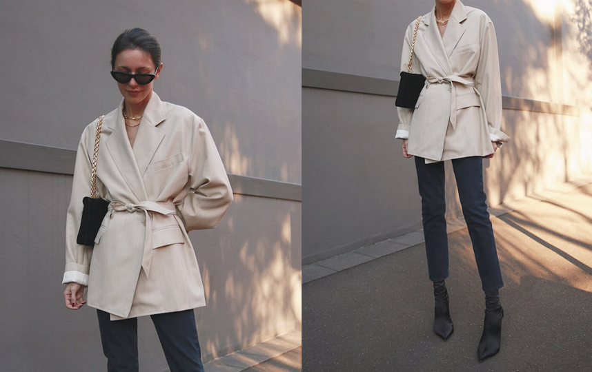 Хотите сделать образ более женственным? Обратите внимание на пиджаки с поясом. Фото instagram.com/pepamack