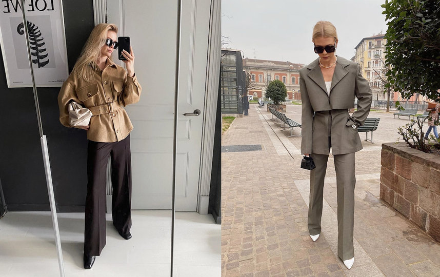 Брючные костюмы сегодня находятся в топе трендов. Фото instagram.com/romanenkovika