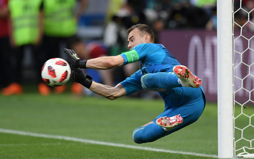 Игорь Акинфеев во время матча с Испанией 1 июля 2018 года. Фото Getty