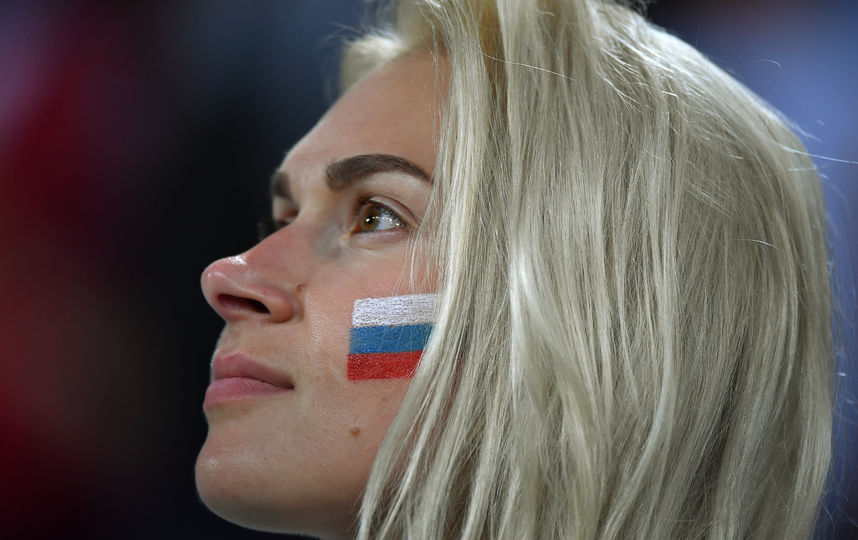 Болельщица матча Россия – Хорватия. Фото AFP