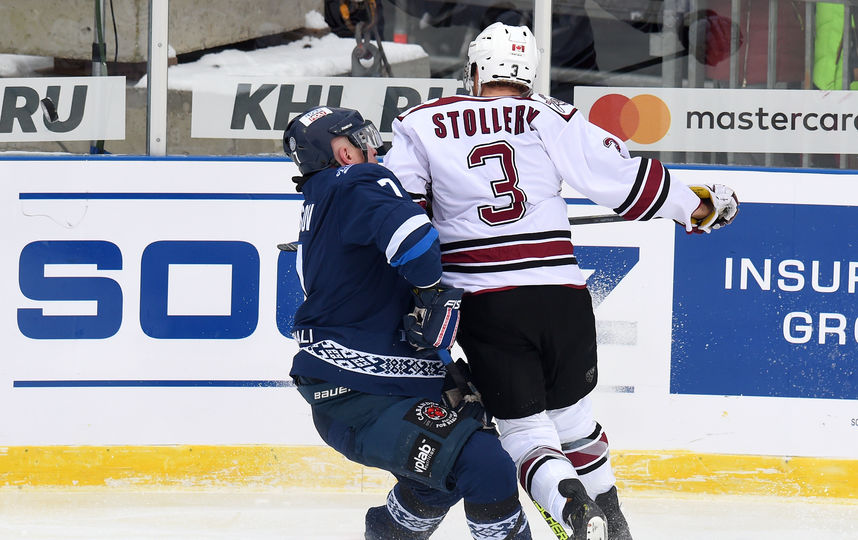 Хоккеист "Динамо Рига" Карл Столлери. Фото photo.khl.ru, Юрий Кузьмин