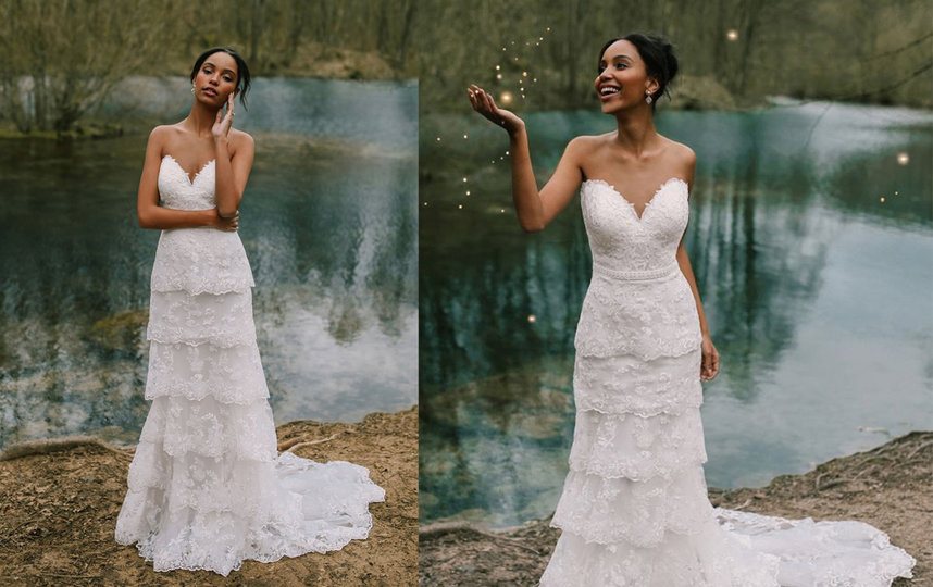 Платье Тианы из мультфильма "Принцесса и лягушка". Фото allurebridals.com