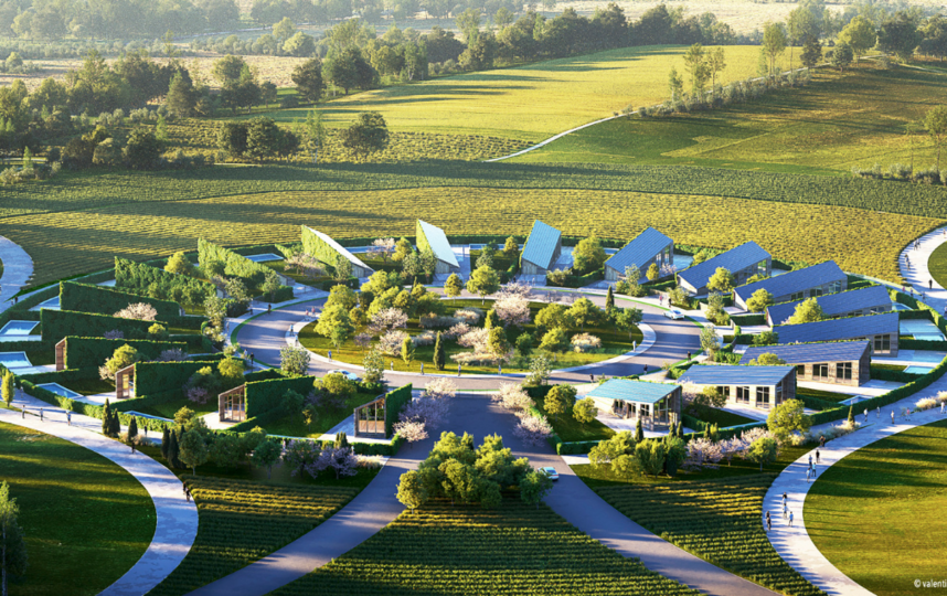 Дома разместятся вокруг центрального сада, как лепестки вокруг сердцевины. Фото VALENTINOGARERI.COM