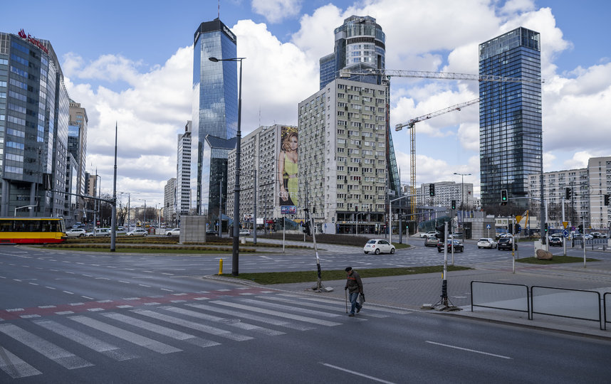 Безлюдная Варшава, Польша. Фото AFP