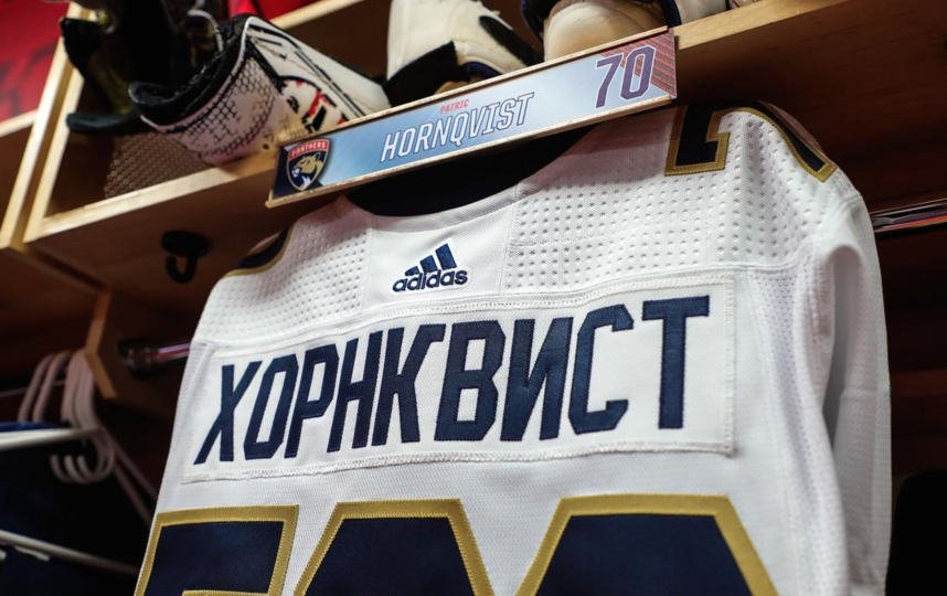 Бобровскому понравилась идея с фамилиями на кириллице. Фото Instagram: @flapanthers