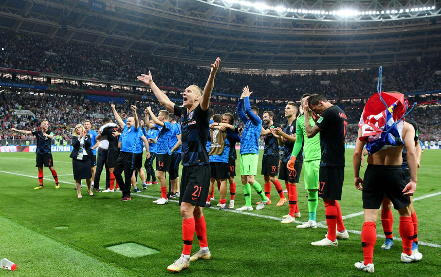 Сборная Хорватии празднует выход в финал ЧМ. Фото Getty