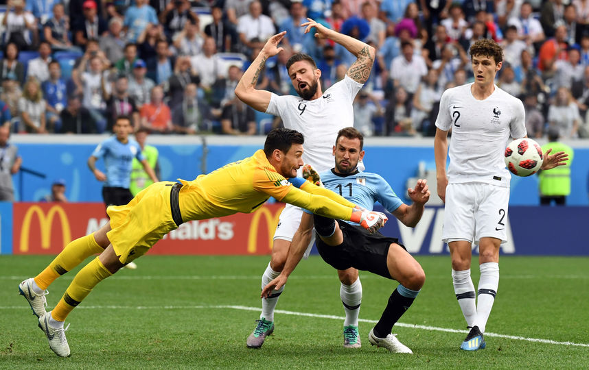 Матч Уругвай - Франция 6 июля 2018 года. Фото AFP