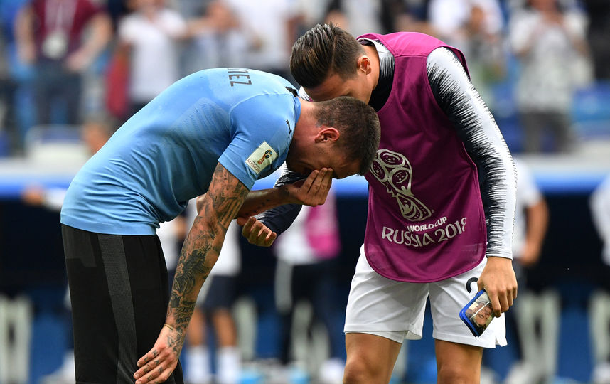 Матч Уругвай - Франция 6 июля 2018 года. Фото AFP