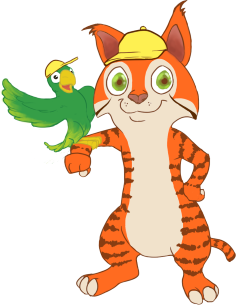 [Рысёнок Алекс и птичка Чико - символы интернет-кружка по английскому языку, 2 уровень]