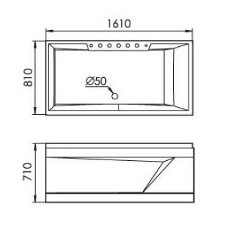 Gemy G9075 K R акриловая ванна 1610x810