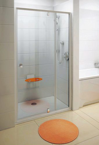 Ravak Pivot PDOP2-120 душевая дверь двухэлементная, белая + Транспарент, ручки сатин 03GG0100Z1