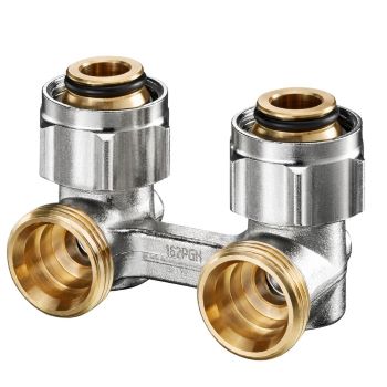 Oventrop Multiflex F ZB-запорно-присоед., угловой 3/4"НГ x 3/4"НР, из латуни, никелир.Арт 1015814