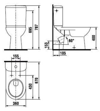 JIKA Olymp комбинированный унитаз, косой выпуск (2261.4.000.242.1)
